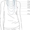 a woman wearing a necklace in different sizes