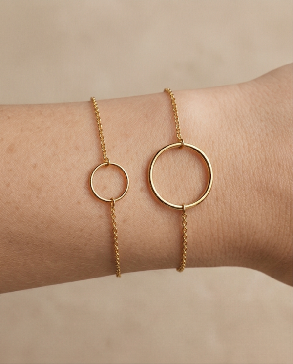 gouden armband dames zilver verguld met cirkel verguld zilveren armband dames met cirkel