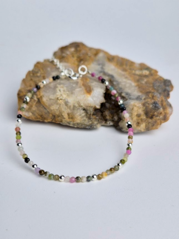 multicolor toermalijn armband zilver handgemaakt