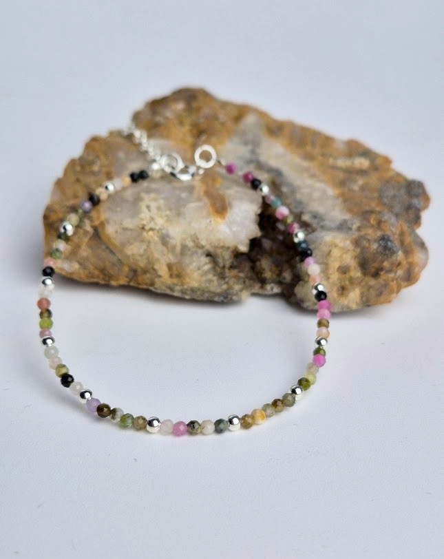 toermalijn armband zilver handgemaakt multicolor toermalijn armband zilver handgemaakt