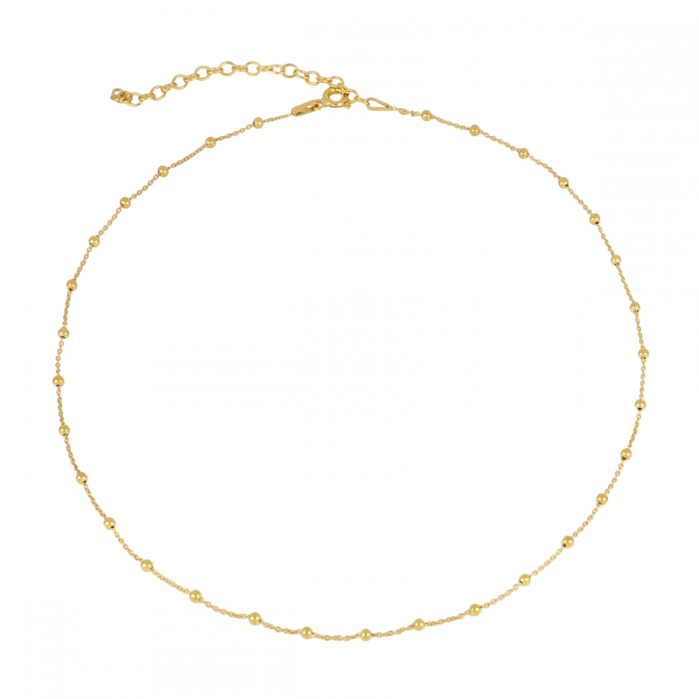 Verguld zilveren ketting met 2mm bolletjes