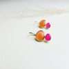 Oorbellen met carneool en fuchsia onyx