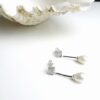 wit goud vergulde zilveren oorbellen met zirconia steker en parel