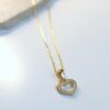 Verguld zilveren ketting met zirconia hartje
