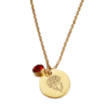 gouden geboortesteen ketting met geboortebloem rvs