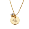 geboortebloem ketting goud roestvrijstaal met geboortesteen zirconia