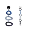 blauwe resin oorbellen lang