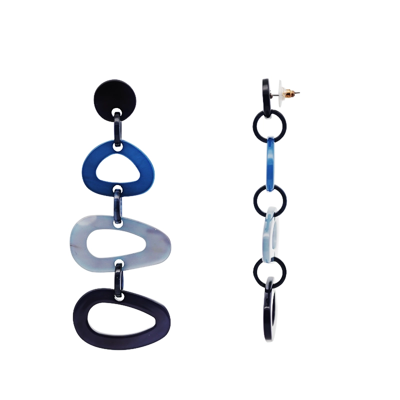 blauwe resins tatement oorbellen blauwe resin oorbellen lang