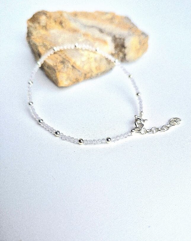 rozenkwarts armband sterling zilver handgemaakt rozenkwarts armband sterling zilver handgemaakt