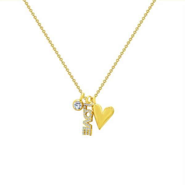 rvs goud stainless steel edelstaal ketting met hartje en zirkoon rvs-goud-stainless-steel-edelstaal-ketting-met-hartje-en-zirkoon